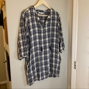 MADEWELL plaid soft long top with pockets